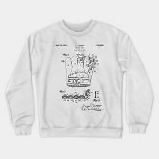 Baseball Glove Patent - Baseball Art - Antique Crewneck Sweatshirt